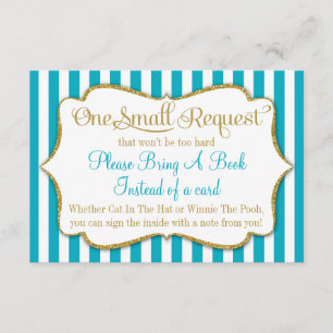 Turquoise Gold Baby Showcard Buchen Begleitkarte