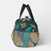 Turquoise Gold Boho Blätter Moderne Sammlung Duffle Bag (Rechts)