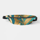 Turquoise Gold Boho Blätter Populäre Sammlung Bauchtasche (Vorderseite)