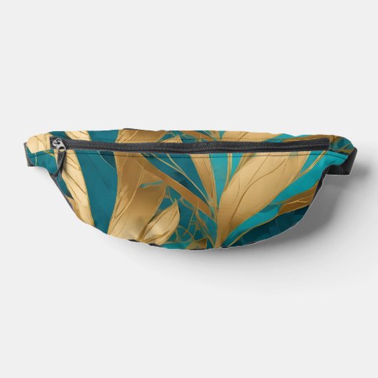 Turquoise Gold Boho Blätter Populäre Sammlung Bauchtasche (Ablage )