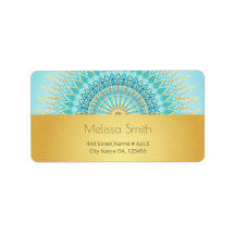 Turquoise Gold Boho Mandala