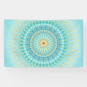 Turquoise Gold Boho Mandala Banner