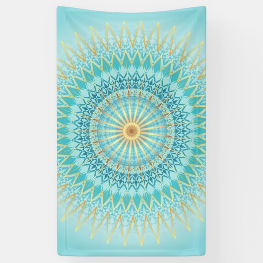 Turquoise Gold Boho Mandala Banner (Vertikal)
