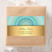 Turquoise Gold Boho Mandala Label (Insitu)