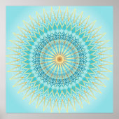 Turquoise Gold Boho Mandala Poster (Vorne)