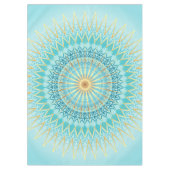 Turquoise Gold Boho Mandala Tischdecke (Vorderseite)