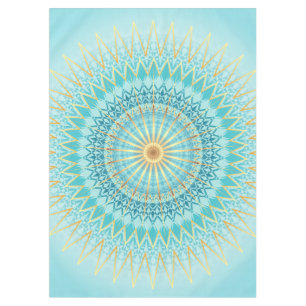 Turquoise Gold Boho Mandala Tischdecke