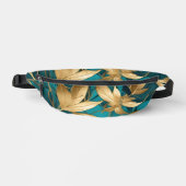 Turquoise Gold Boho Popular Blätter Collection Bauchtasche (Vorderseite)
