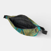 Turquoise Gold Boho Trendy Blätter Collection Bauchtasche (Offen)
