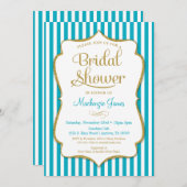 Turquoise Gold Bridal Dusche Einladung Aqua (Vorne/Hinten)
