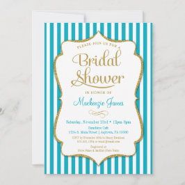 Turquoise Gold Bridal Dusche Einladung Aqua