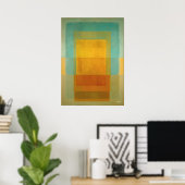 Turquoise Gold Color Field Abstract Modern Art Poster (Heimbüro)