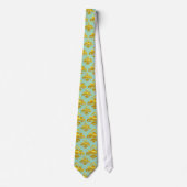 Turquoise Gold Damask Muster Krawatte (Vorderseite)