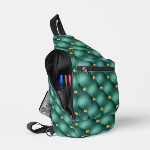 Turquoise Gold Diamant Tufstein Crossbody Bag