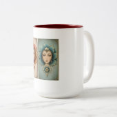 Turquoise & Gold Gol Banoo – Persian Floral Lady A Zweifarbige Tasse (VorderseiteRechts)