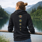 Turquoise Gold Lotus Boho Mandala Art | Graphic Hoodie