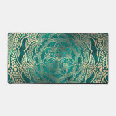 Turquoise & Gold Mandala Luxus Reiki Yoga Studio Schreibtischunterlage (Vorderseite)