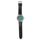 Turquoise Gold Marble Pattern Watch  Armbanduhr (Flach)