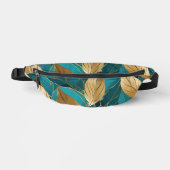 Turquoise Gold Modern Boho Blätter Collection Bauchtasche (Vorderseite)
