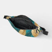 Turquoise Gold Modern Boho Blätter Collection Bauchtasche (Offen)
