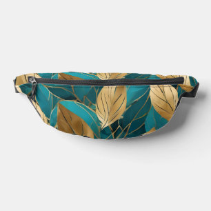 Turquoise Gold Modern Boho Blätter Collection Bauchtasche