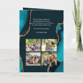 Turquoise & Gold Order of Service Folded Program Programm (Rückseite)