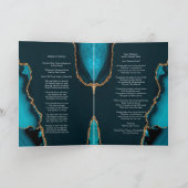 Turquoise & Gold Order of Service Folded Program Programm (Innenseite)