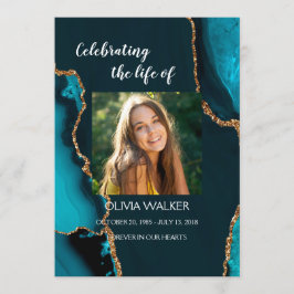 Turquoise & Gold Order of Service Program Programm