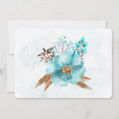 Turquoise Gold Peony werden Sie meine Bridesmaid Einladung (Rückseite)