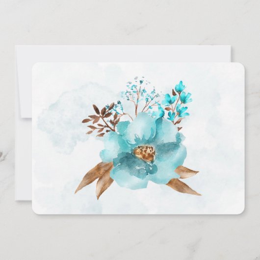 Turquoise Gold Peony werden Sie meine Bridesmaid Einladung (Rückseite)