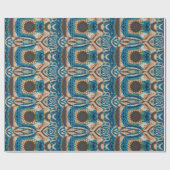Turquoise Gold Sun Southwestern Art Geschenkpapier (Flach)