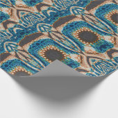 Turquoise Gold Sun Southwestern Art Geschenkpapier (Ecke)