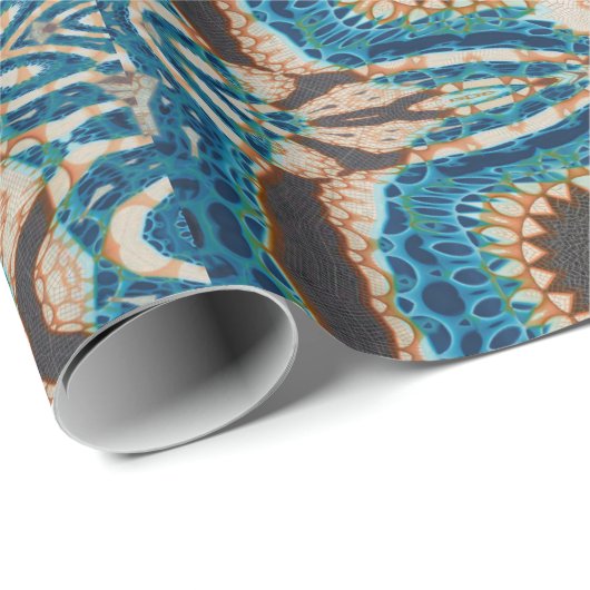 Turquoise Gold Sun Southwestern Art Geschenkpapier (Rolleneckpunkt)