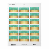 Turquoise Gold Turtle Animal Tribal Adressaufkleber (Vorne)