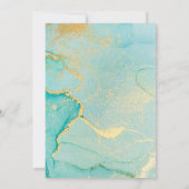 Turquoise Gold Vintage Hochzeit Einladung (Rückseite)