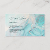 Turquoise Gold Watercolor Business Card Visitenkarte (Rückseite)