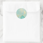 Turquoise Gold Watercolor Klassischer Rundaufklebe Runder Aufkleber (Tasche)