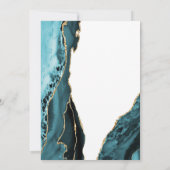 Turquoise Gold White Agate Überraschung 30. Geburt Einladung (Rückseite)