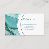 Turquoise Green Business Card Visitenkarte (Rückseite)