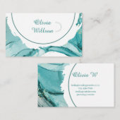 Turquoise Green Business Card Visitenkarte (Vorne/Hinten)