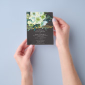 Turquoise Green Floral Gold Foto Hochzeit Flyer (Gruppe)