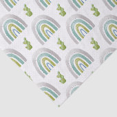 TURQUOISE GREENN GRAY RAINBOWS SEIDENPAPIER (Ausschnitt)