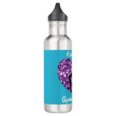 Turquoise Gymnastik und Lila Personalisierte Edelstahlflasche (Links)