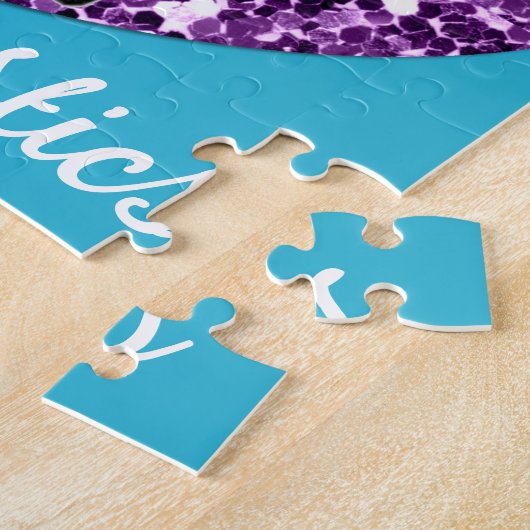 Turquoise Gymnastik und Lila Personalisierte Puzzle (Seite)