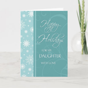 Turquoise Happy Holidays Daughter Christmas Card Feiertagskarte