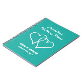 Turquoise Herz Hochzeitsplaner Notebook Notizblock (Linke Seite)