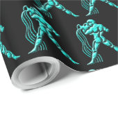Turquoise Horoscope Zodiac Star Sign Aquarius Geschenkpapier (Rolleneckpunkt)