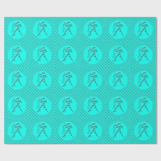 Turquoise Horoscope Zodiac Star Sign Aquarius Geschenkpapier (Flach)
