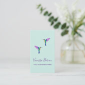 Turquoise Hummingbird Business Card Visitenkarte (Stehend Vorderseite)