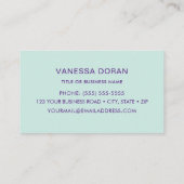 Turquoise Hummingbird Business Card Visitenkarte (Rückseite)